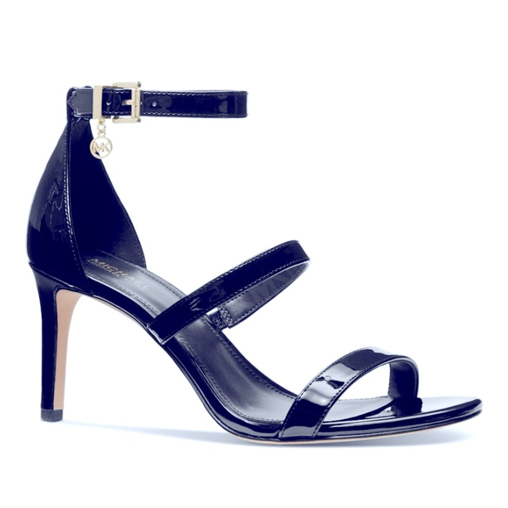 Michael Kors Black Koda Strappy Patent Heels size 11